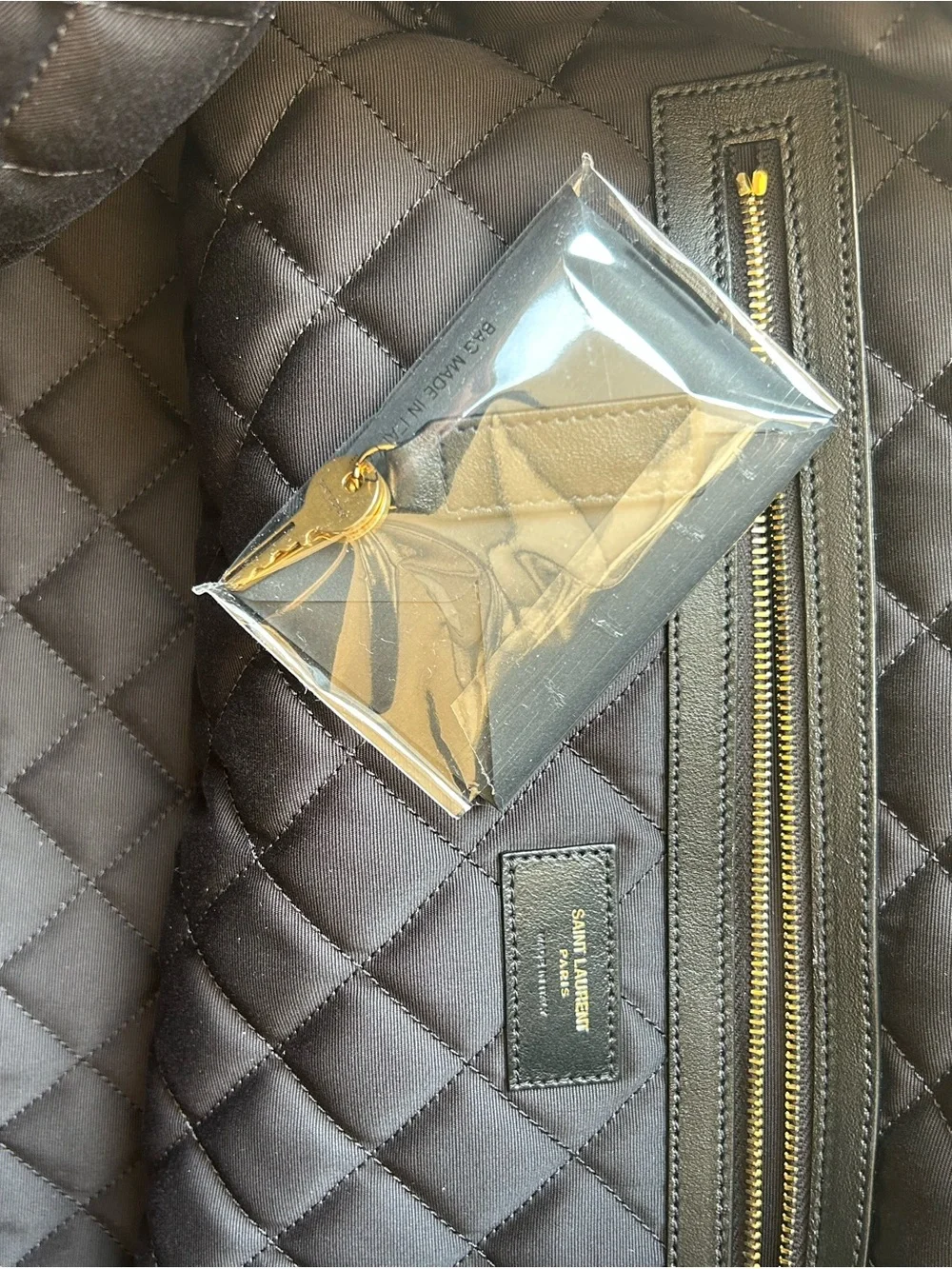 Saint Laurent YSL monogram ES giant Black Quilted Leather travel bag made Italy